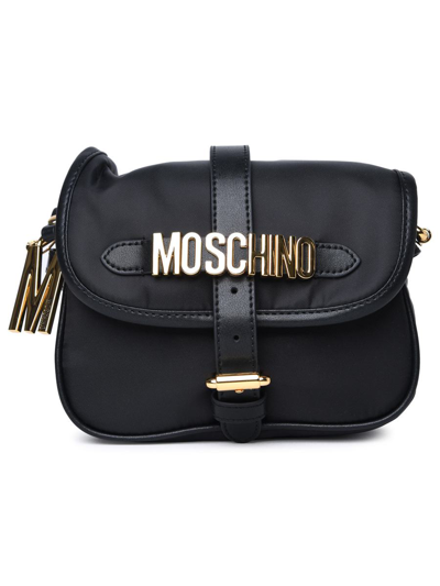 Moschino Small Logo Shoulder Strap In Black