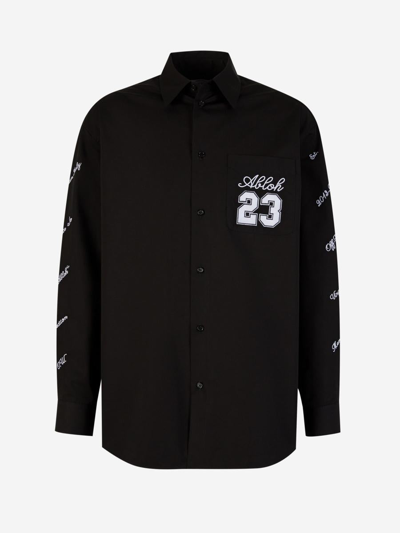 Off-white Embroidered Cotton Shirt In White 1