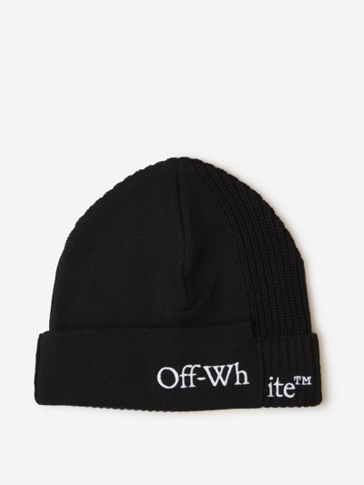 Off-white Embroidered Logo Hat In Negre