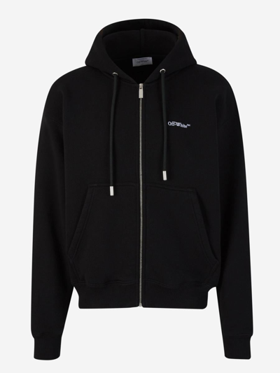 Off-white Zipper Hood Sweatshirt In Negre