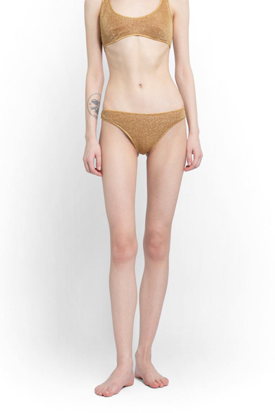 Oseree All-over Glittered Two-piece Bikini Suit In Brown