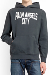 Palm Angels Man Sweatshirt Lead Size L Cotton In Black