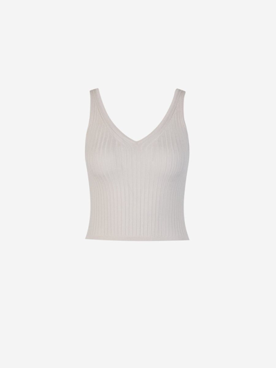 Peserico Knit Strap Top In Beix