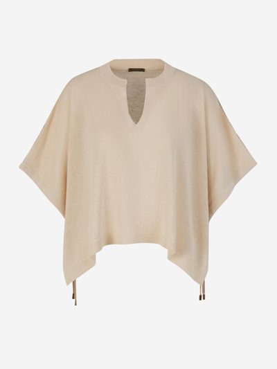 Peserico Linen Knit Sweater In Taronja Clar