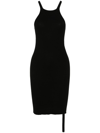 Rick Owens Drkshdw Black Hollywood Racer Back Tank Minidress In Black