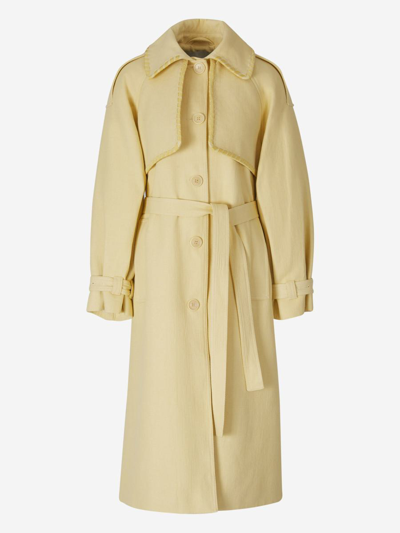 Rodebjer Cotton Trench Coat In Light Yellow