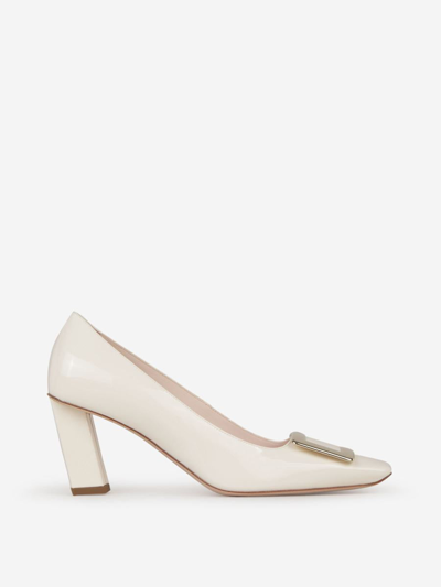 Roger Vivier Belle Vivier 75 Pumps In Patent Leather In White