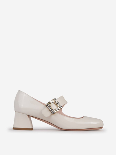 Roger Vivier Buckle Mary Jane Shoes In Nude