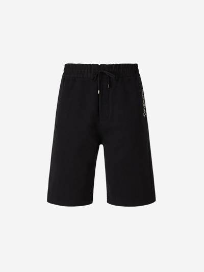 Saint Laurent Fleece Bermuda Shorts In Black