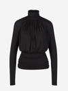 SAINT LAURENT SAINT LAURENT VISCOSE GATHERED BLOUSE