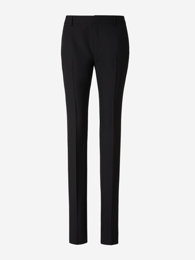 Saint Laurent Wool Dress Trousers In Black