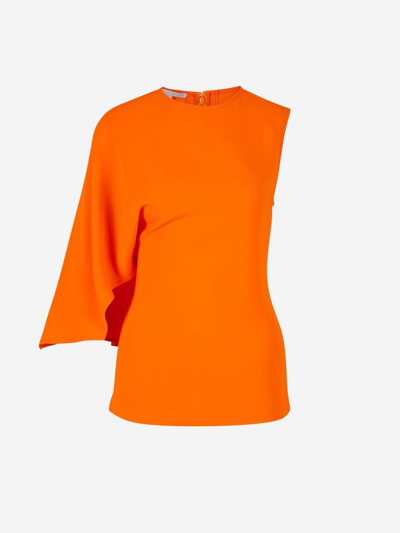 Stella Mccartney One Shoulder Top In Bright Orange