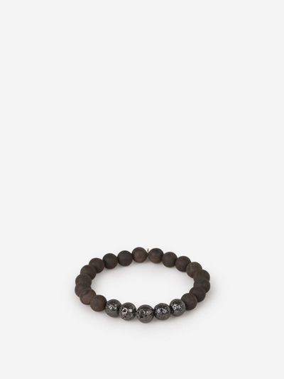 Tateossian Lava Bead Bracelet In Brown