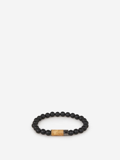 Tateossian Olive Wood Bracelet In Black