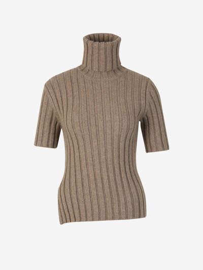 The Row Ribbed Knit Jumper In Crema