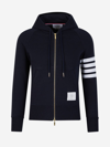 Thom Browne Striped Cotton Sweatshirt In Blau Nit