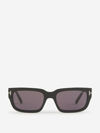 Tom Ford Black Ezra Rectangle-frame Sunglasses In Negre