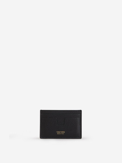 Tom Ford Grained Leather Wallet In Black