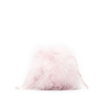 Yves Salomon Feather Cluch Bag In Pink