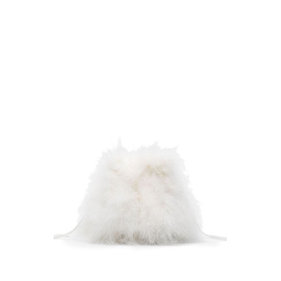 Yves Salomon Feather Cluch Bag In White