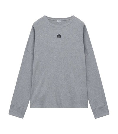 Loewe Anagram Long-sleeve T-shirt In Grey