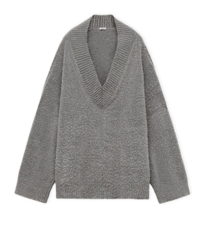 Loewe V-neck Sweater In Grey