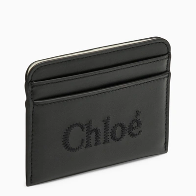Chloé Sense Black Leather Card Holder