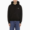 AMI ALEXANDRE MATTIUSSI AMI PARIS BLACK LOGOED HOODIE