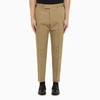 PT TORINO ROPE-COLOURED SLIM TROUSERS IN COTTON AND LINEN