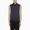 LORO PIANA LORO PIANA | NAVY BLUE NYLON WAISTCOAT WITH ZIP