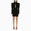 Alessandra Rich Black Draped Silk Minidress In Black