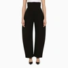 Alaïa High-rise Round Wide-leg Crepe Pants In Black