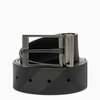 BURBERRY BURBERRY | SMOKE BLACK/GRAPHITE VINTAGE CHECK BELT IN REVERSIBLE COATED CANVAS