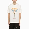 REPRESENT REPRESENT WHITE COTTON T-SHIRT WITH LOGO PRINT