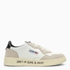 AUTRY MEDALIST TRAINER IN WHITE/BLACK LEATHER AND SUEDE