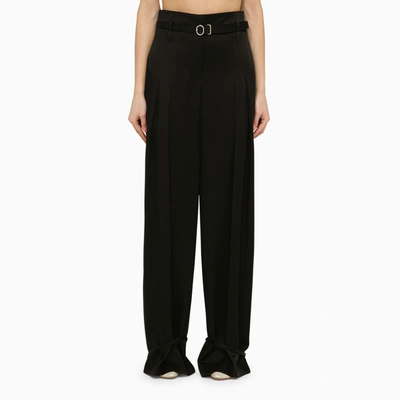 JIL SANDER JIL SANDER BLACK TAILORED TROUSERS WITH BELT