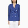 TAGLIATORE BLUE VISCOSE BLEND DOUBLE-BREASTED JACKET