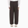 Studio Nicholson Wide-leg Curved Pants With Pleated Front In Grey