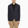 TAGLIATORE SINGLE-BREASTED NAVY BLUE COTTON JACKET