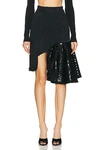 Rta Asymmetrical Skirt In Black Sequin