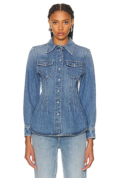 Chloé Fitted Denim Top In Azul