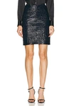 Tom Ford Glossy Croco Embossed Goat Leather Skirt In Blue
