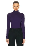 Lemaire Second Skin High Neck Top In Purple Iris