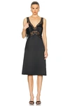 Saint Laurent Satin Short Dress In Noir