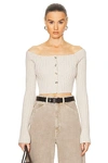 Nanushka Ribbed-knit Cropped Cardigan In Creme