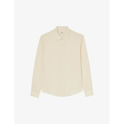 Sandro Men's Pleated Loose-fit Shirt In Naturels