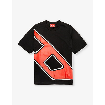 Diesel Boys Nero Kids Logo-print Short-sleeve Cotton-jersey T-shirt 6-16 Years