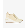 DUNE DUNE WOMENS NATURAL-SYNTHETIC EILIN WEDGE-HEEL WOVEN LOW-TOP TRAINERS