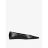 Totême Leather Asymmetric Ballerinas Black In Black