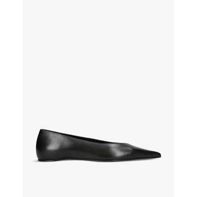 Totême Toteme Womens Black Pointed-toe Leather Ballet Flats